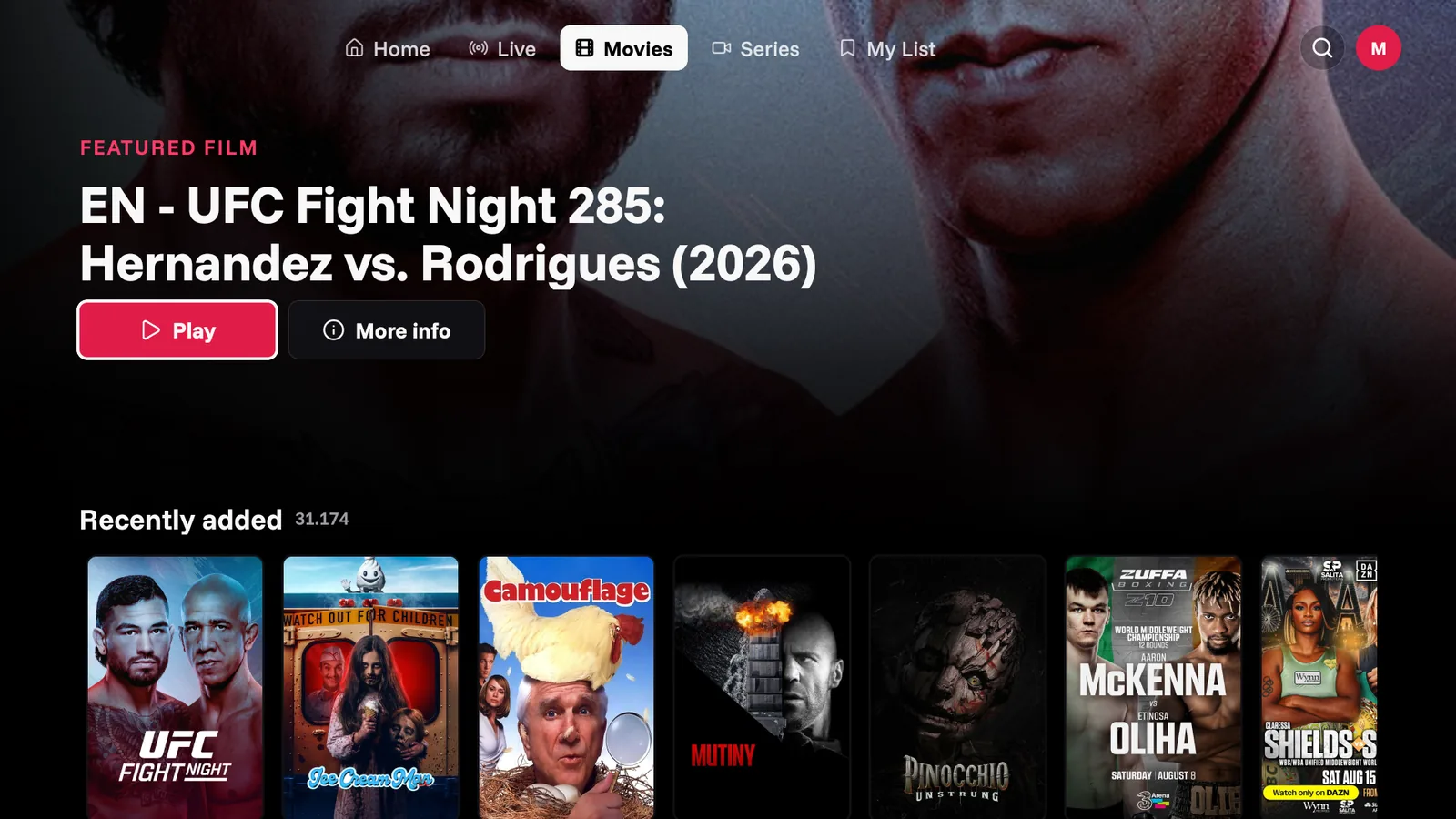 JellyPlayer TV movie library