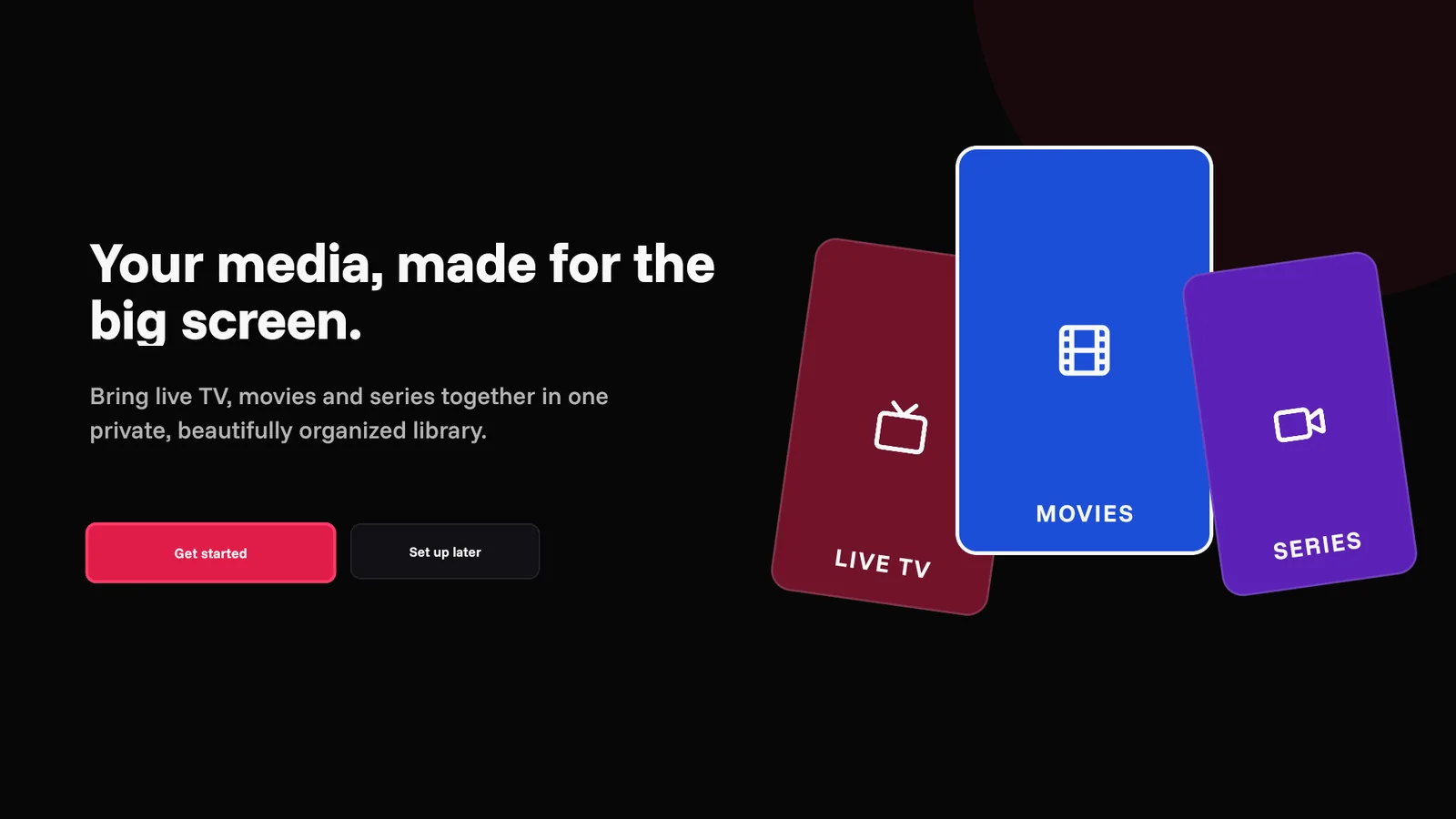 JellyPlayer TV welcome screen